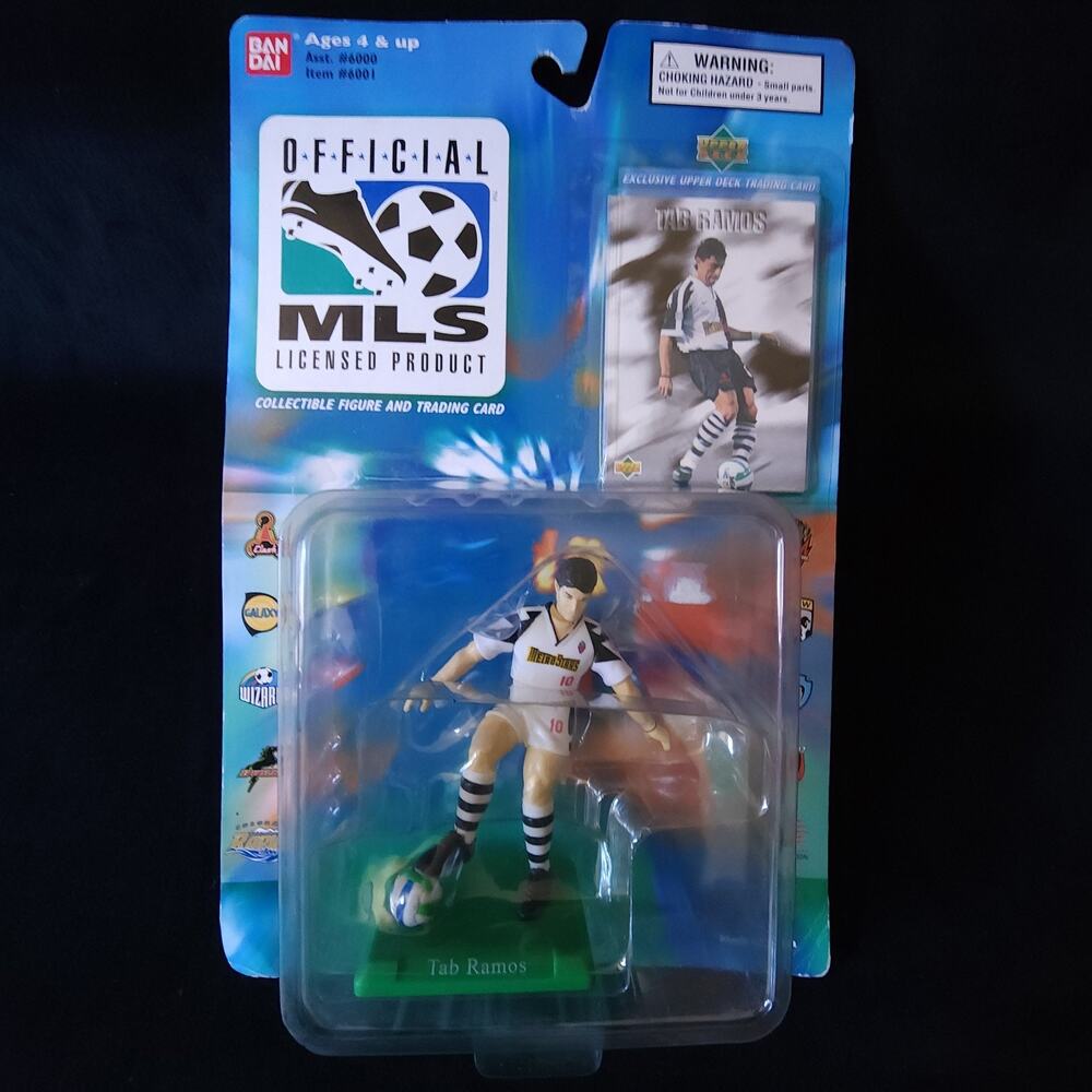 Vintage Bandai 1996 TAB RAMOS MLS Soccer Action Figure Card NY NJ Metrostars NEW